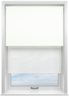 Rimini (Blackout), White & Optima Chiffon - Double Roller Blind